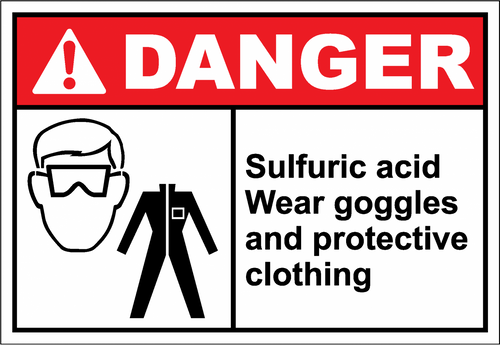 Danger Sign acid area wear protective clothing - SafetyKore