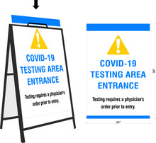Covid 19 Testing Entrance A-Frame Sign - SafetyKore