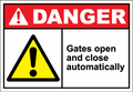 Danger Sign gates open and close automatically