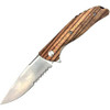 Roper Outlaw Zebra Wood Handle Linerlock Folding Knife