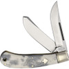 Rough Rider Black Apaloosa Upswept Bullet Bone Knife