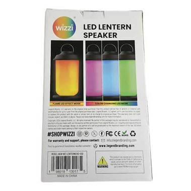 Wizzi LED Lantern Speaker Bluetooth ColorChanging Light & Music