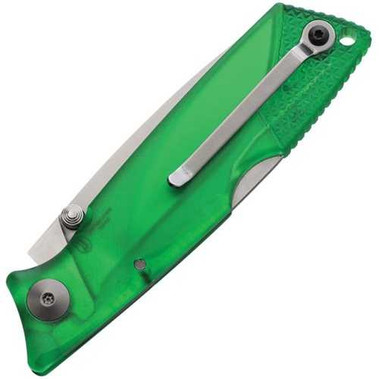 Ontario Lockback Ice Series Knife with Green Handle