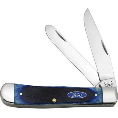Case Ford Trapper Knife Blue Sawcut Bone 6254 SS Pattern