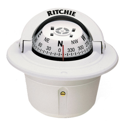 Ritchie F-50W Explorer White Flush Mount Compass