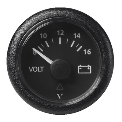 Veratron 52mm ViewLine 8-16V Black Voltmeter
