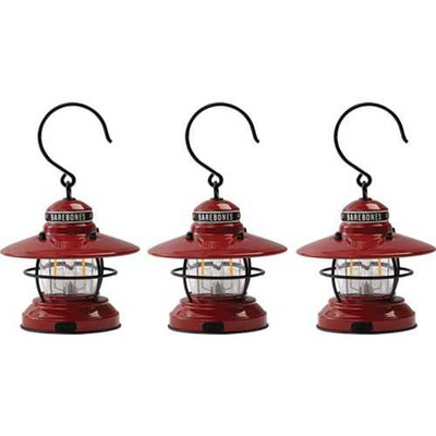 Barebones Living Edison Red Mini Lantern Red 3pk