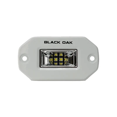 Black Oak 2 in White Flush Marine Spreader Light
