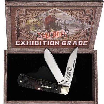 Marbles Trapper Brown Checker Folding Pocket Knife
