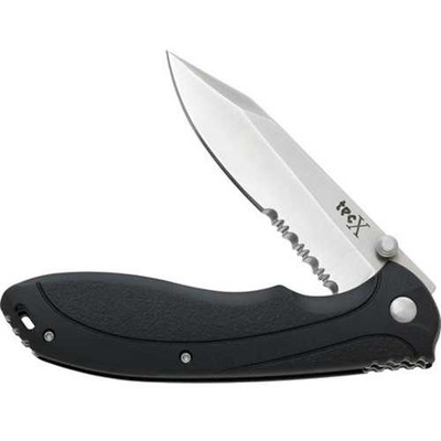 Case TecX X-Pro Partially Serrated Black ABS Linerlock Knife