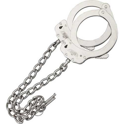 UZI LEG Cuffs Polished Nickel Finish 16 Inch Twist Chain