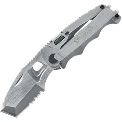 Walther 50795 CFK Chisel Part Serrated Framelock Knife