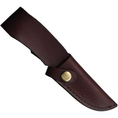 Straight Knife Sheath Brown Leather 8.25 Inch Overall Snap Closure