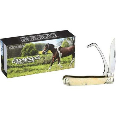 Rough Rider Equestrian Trapper White Bone Folding Knife
