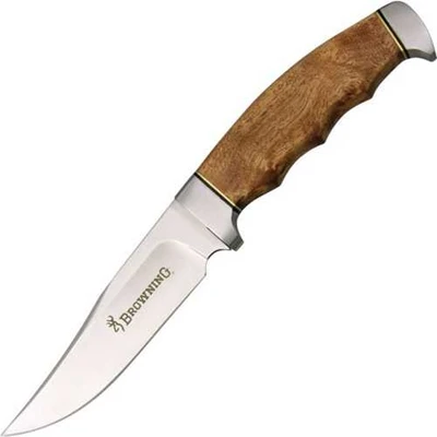 Browning Fixed Blade Hunter Camo Burl Wood Knife