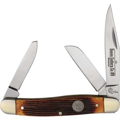 Queen Stockman Amber Winterbottom Bone Pocket Knife