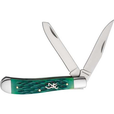 Browning Trapper Green Jigged Bone Folding Knife