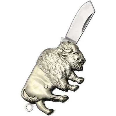 Novelty Cutlery Buffalo Folding Knife Nickel Silver