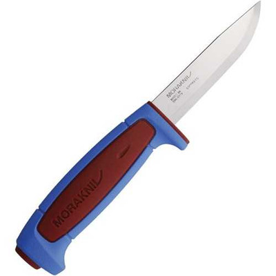 Morakniv Basic 546 Red Blue Fixed Blade Knife with Sheath