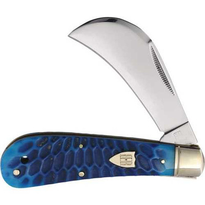Rough Rider Hawkbill Blue Dragon Bone Pocket Knife