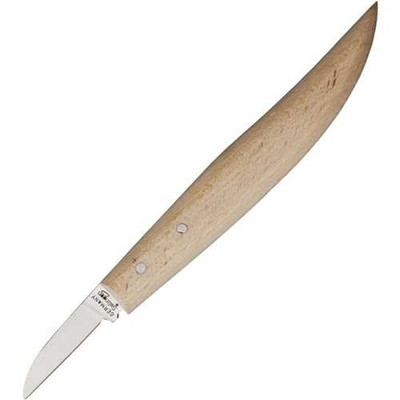 Otter-Messer Scraping and Carving Knife with Wood Handle