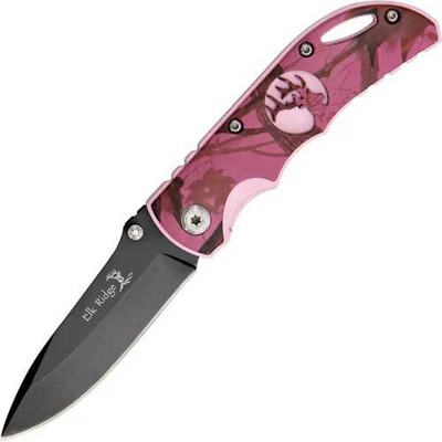 Elk Ridge Pink Camo Linerlock 440 Stainless Knife