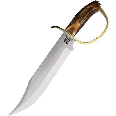 Rough Rider D Guard Bowie Satin Finish Fixed Blade Knife