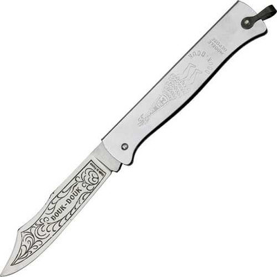 Douk-Douk Silver 4.38 Inch Carbon Steel Folding Knife