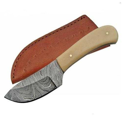 Damascus 1080BO Bone Handle Stainless Knife