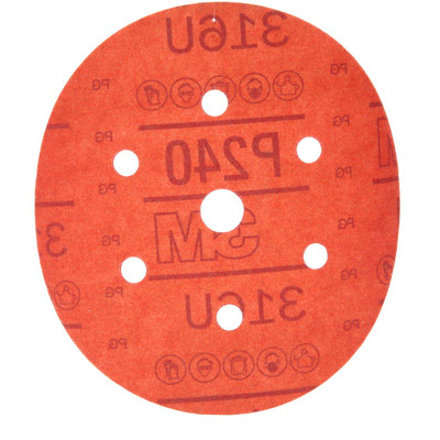 3M Hookit Red 6 Inch P240 Sanding Disc 50 Pack
