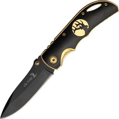 Elk Ridge Black and Gold Linerlock Folding Knife