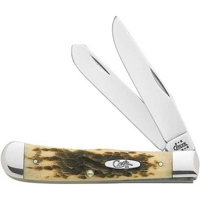 Case Trapper Amber Jigged Bone Chrome Vanadium Knife