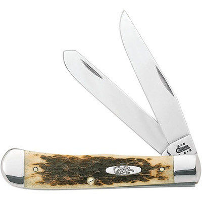 Case Trapper Amber Jigged Bone Stainless Knife