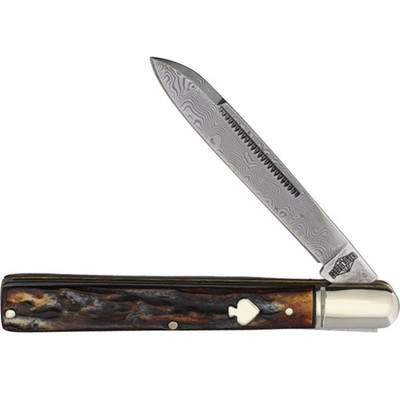 Rough Rider Cinnamon Bone Damascus Doctor Knife