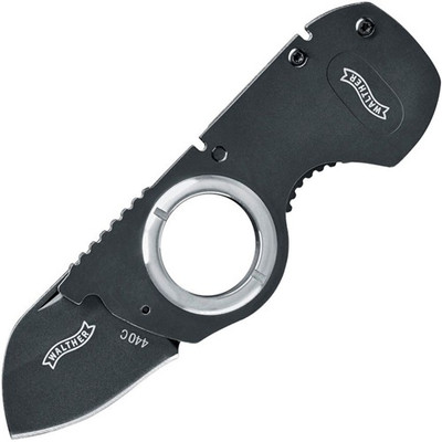 Walther 440C Black Framelock Ring Tactical Knife