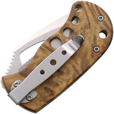 Rough Rider Linerlock Folding Knife with Brown Wood Handle