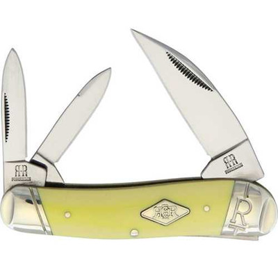Rough Rider Swayback Folding Knife with Yellow Handle