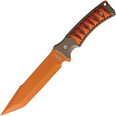 Marbles Fixed Blade Tanto Knife with Orange Coated Blade