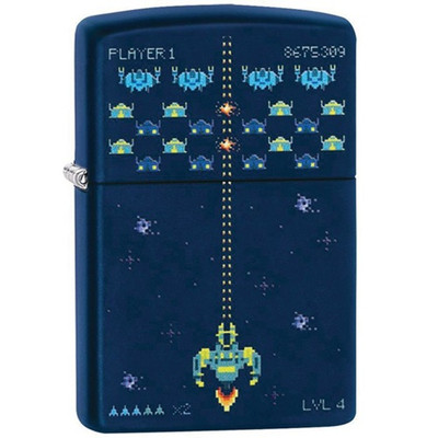 Zippo Pixel Game Design Navy Matte Windproof Lighter