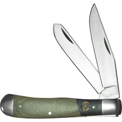 Roper Rattler Trapper Green Micarta Carbon Steel Knife