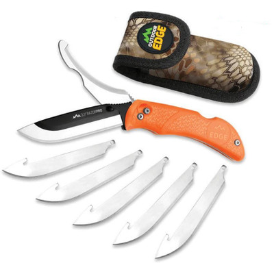 Outdoor Edge Razor Pro Orange TPR Handle Folding Knife