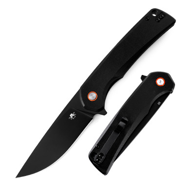 Klaken Virex Black G10 D2 Blackened Drop Point Knife