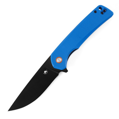 Klaken Virex Blue G10 D2 Blackened Drop Point Knife