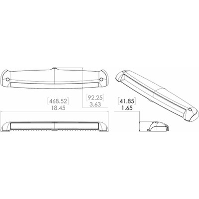 Lumitec Razor Black Flush Mount Light Bar