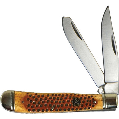 Roper Knives Pit Viper Brown Bone Trapper Knife
