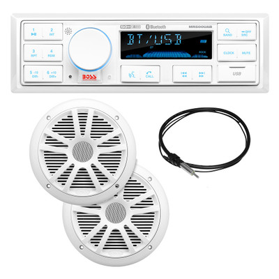 Boss Audio MCK500WB.6 White Marine Stereo Speaker Kit
