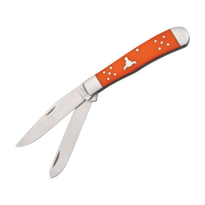 Cattleman's Brahma Bull Orange Trapper Knife