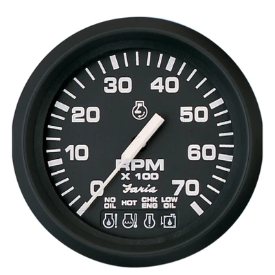 Faria Beede Euro Black 4" System Check Tachometer