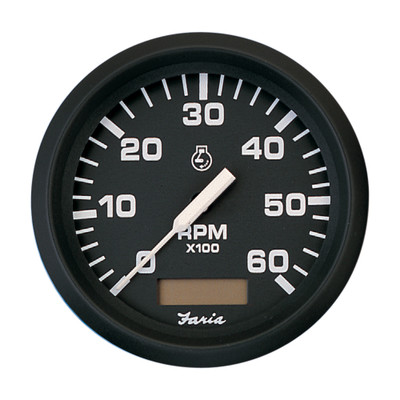 Faria Beede Euro Black 4" 6000 RPM Tachometer