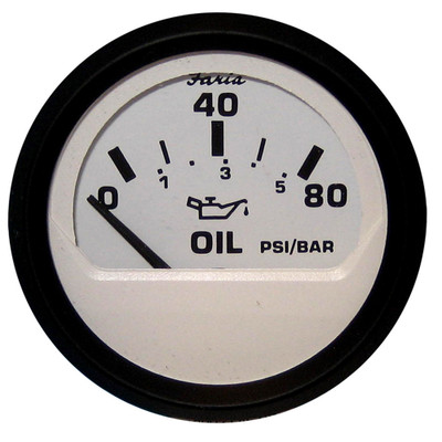 Faria Beede Euro White 2" 80 PSI Oil Pressure Gauge